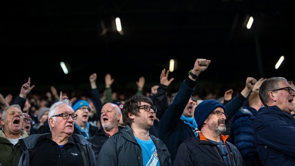 IN FINE VOICE: The City fans were loud and proud at Elland Road