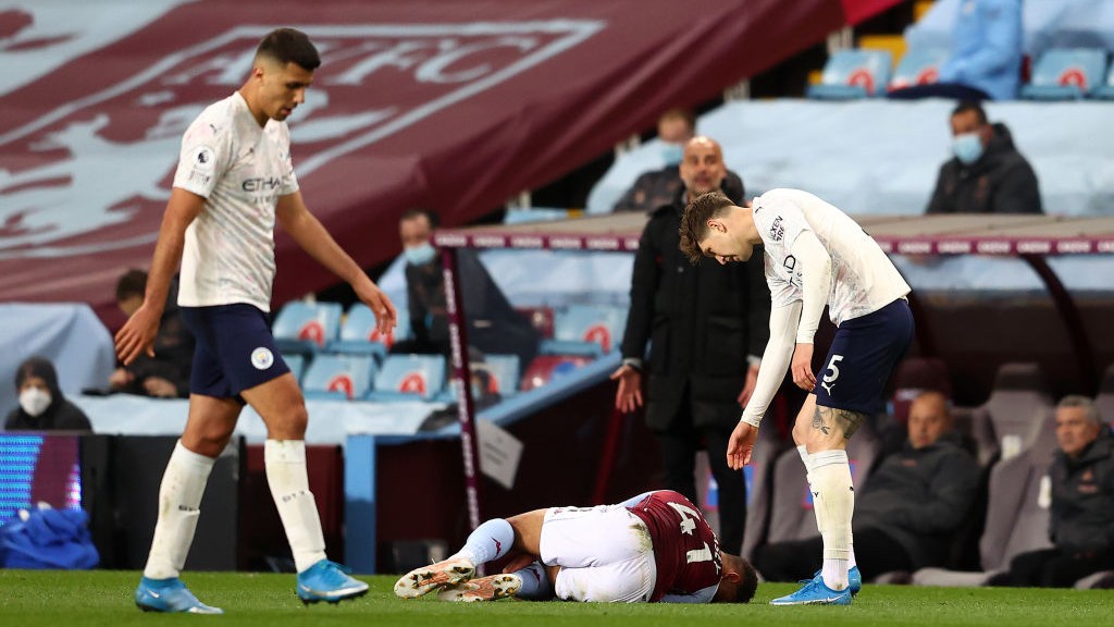 FLASHPOINT: John Stones was shown  a straight red card on 44 minutes
