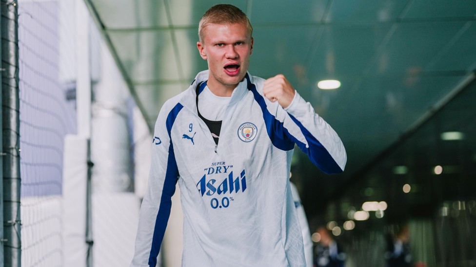 IN THE MOOD : Erling Haaland is ready for derby day