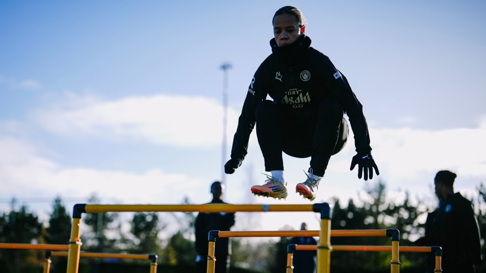 LEAP OF FAITH : Iman Beney springs into action