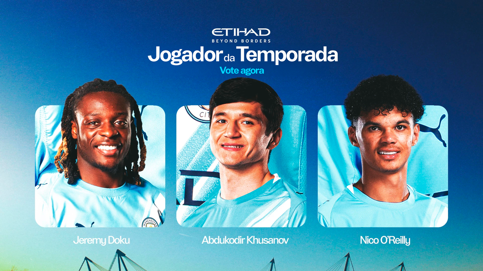 Os três finalistas ao prêmio de Jogador da Temporada da Etihad foram confirmados