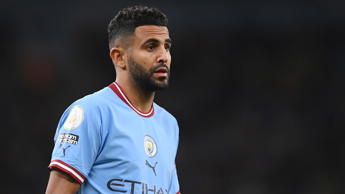 Riyad Mahrez in action for Manchester City