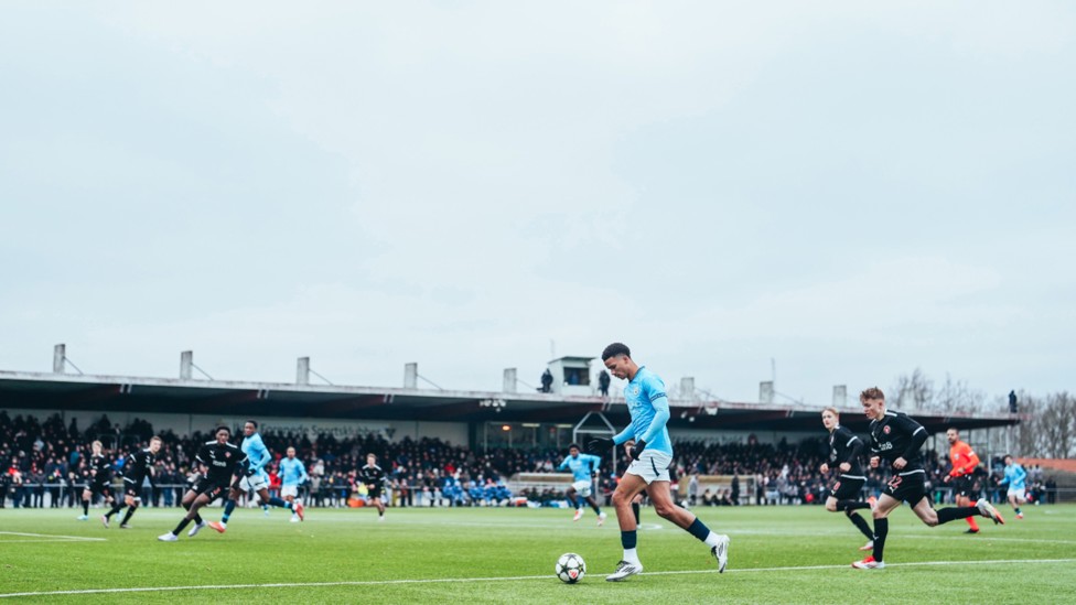 MIDFIELD MAESTRO : Divine Mukasa working hard in City's engine room. 