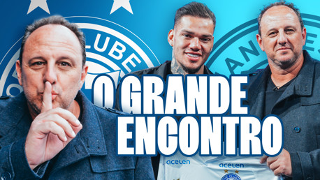 Ederson encontra seu herói, Rogério Ceni