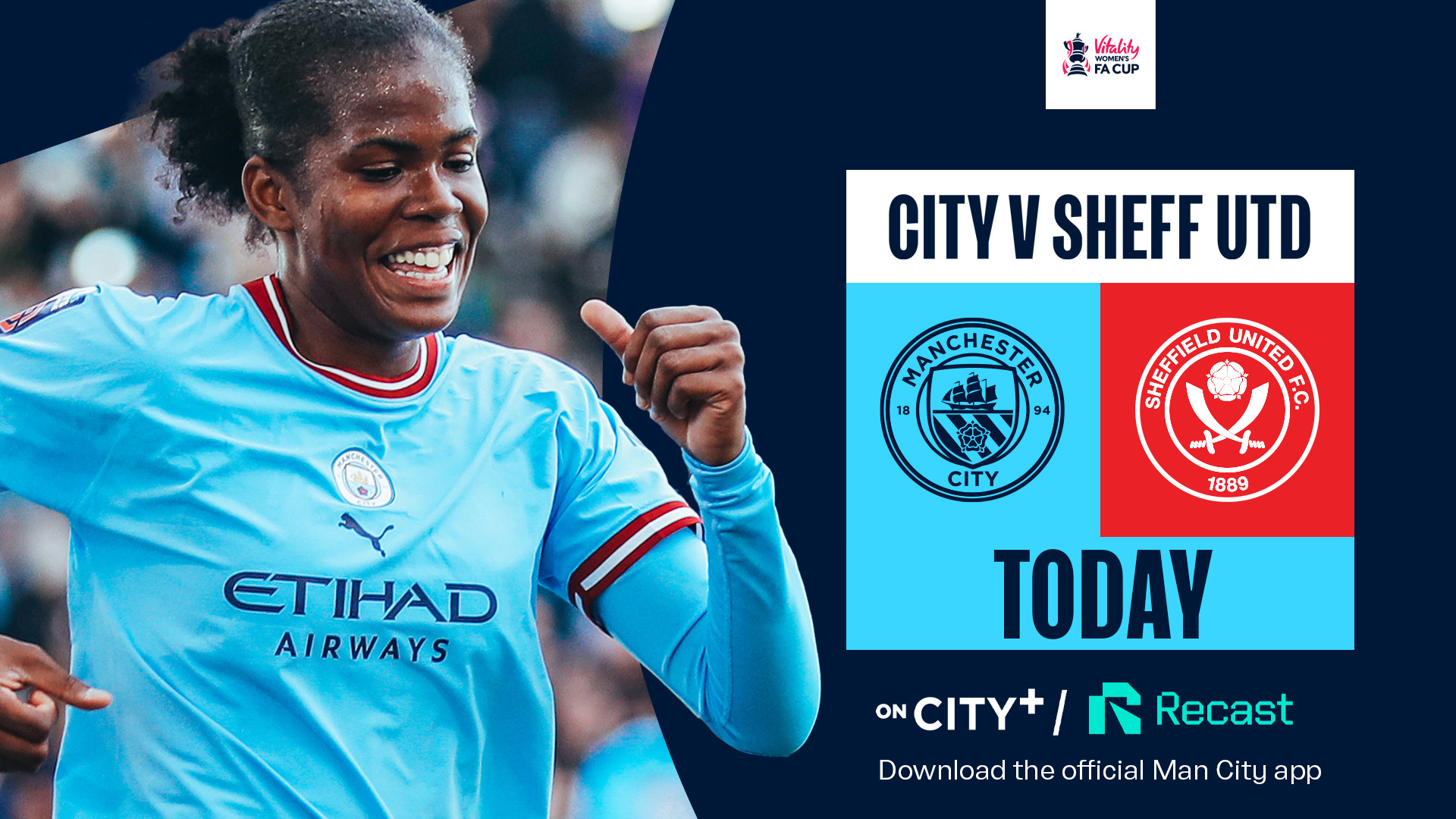 Watch City v Sheffield United live on CITY+ and Recast