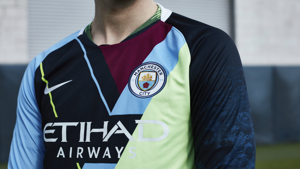 CELEBRATION : Nike and Manchester City have come together to create a special jersey commemorating the partnership stretching back to 2013, consisting of six major trophies won.