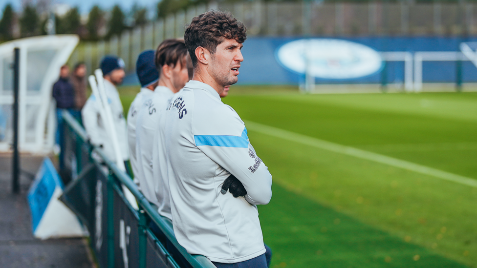 TAKE A LOOK : John Stones is one of several players having a rest during the session