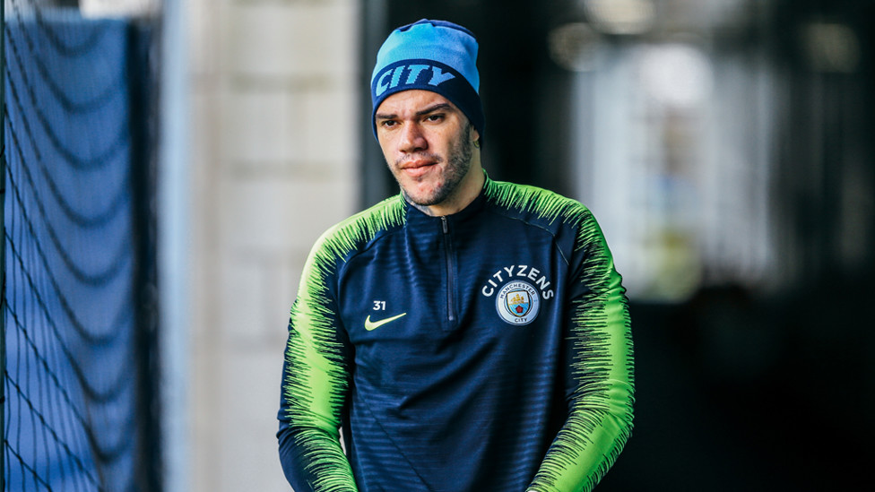 IN THE ZONE : Ederson prepares himself for training