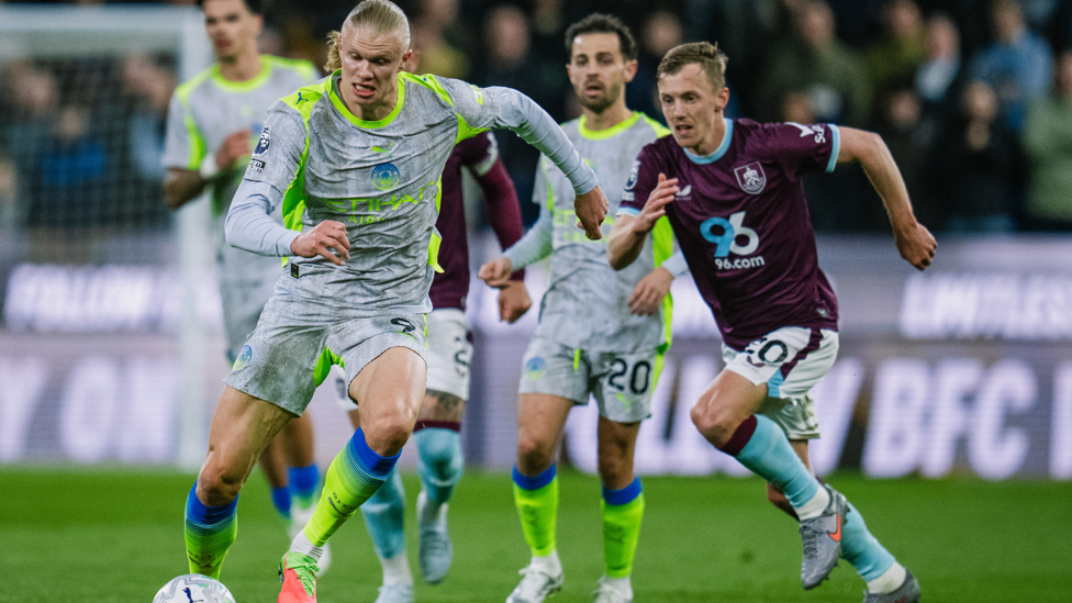 EAGER ERLING : Hunting a second goal.