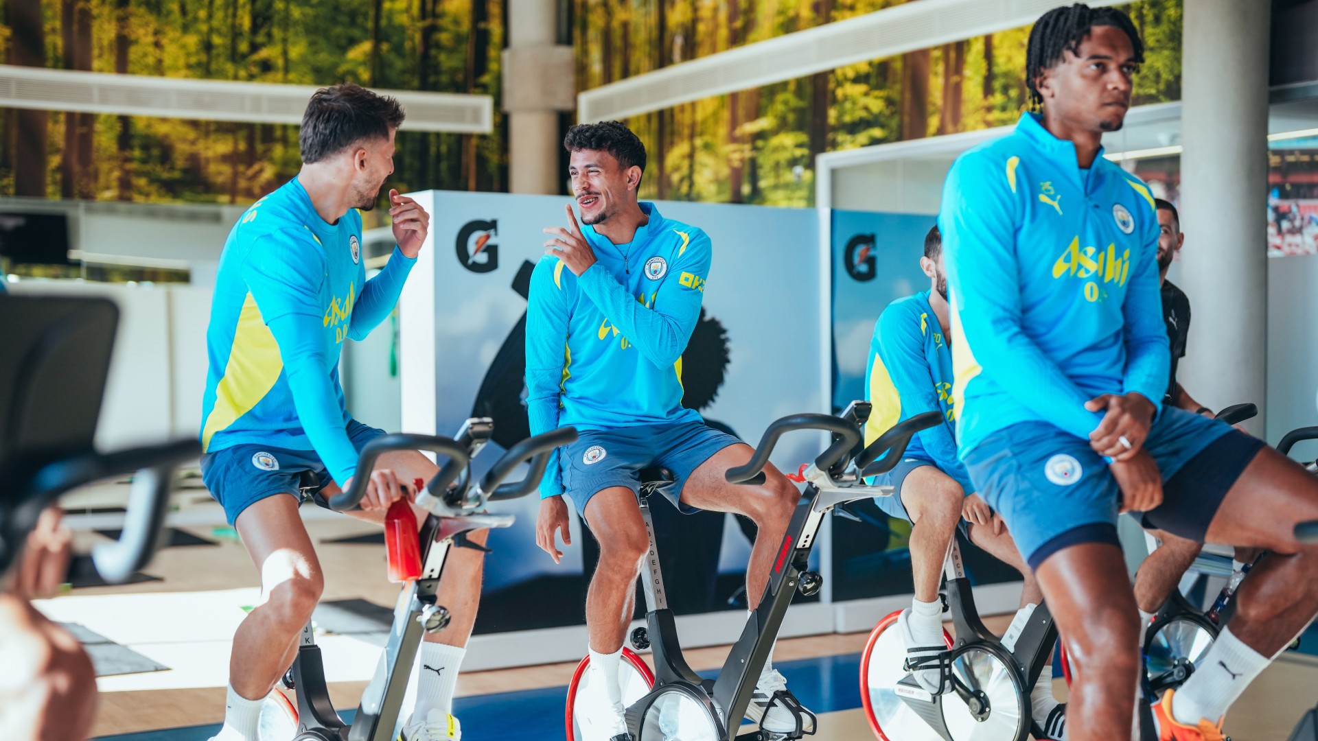 RECHARGE TIME: Man City squad beam as recovered following win over Southampton