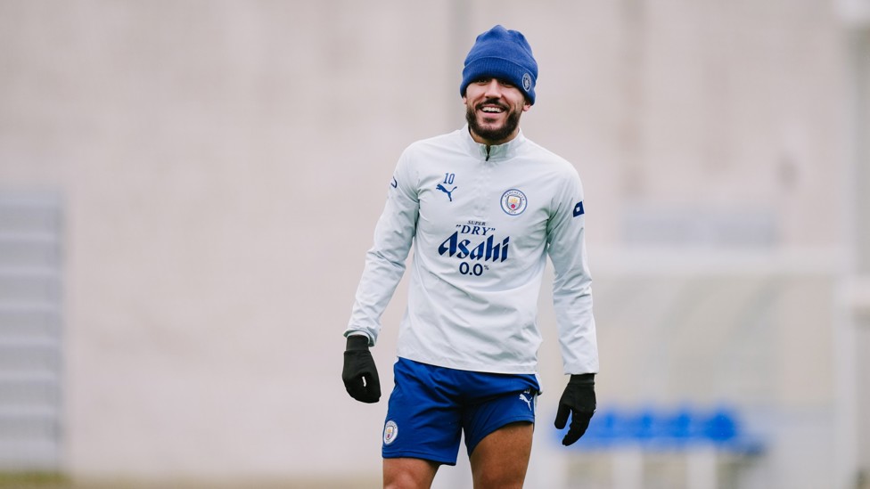 CENTRE OF ATTENTION: Rayan Cherki summed up the positive mood in camp.