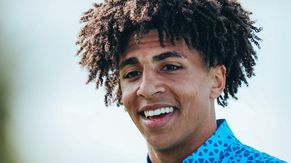 ALL SMILES : Rico Lewis enjoying Wednesday's training. 