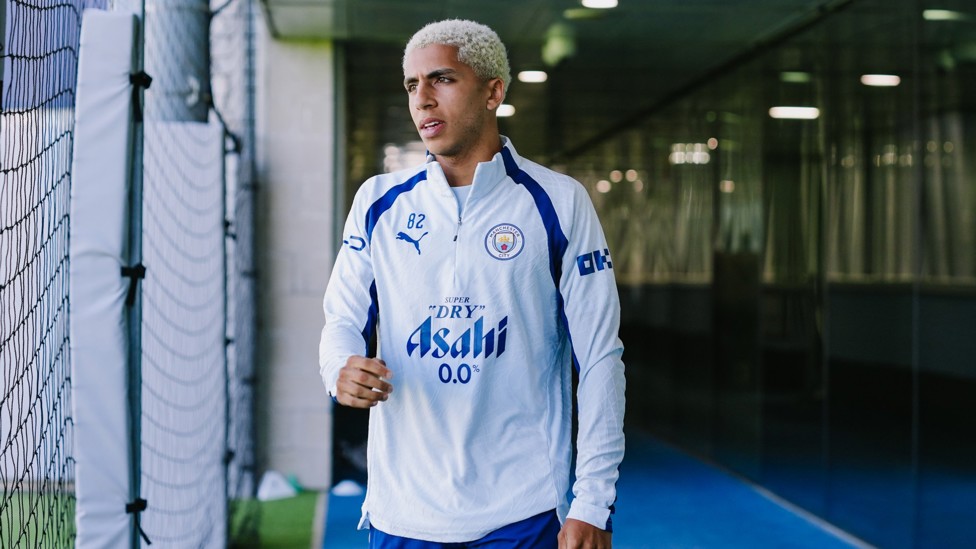 FULL FOCUS : Rico Lewis heads out for training.