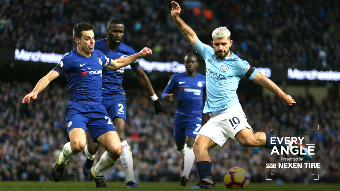 EVERY ANGLE: Savour Sergio Aguero's thunderous, 25-yard rocket against Chelsa