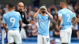 PEP TALK: The boss provides some instructions midway through the first-half.