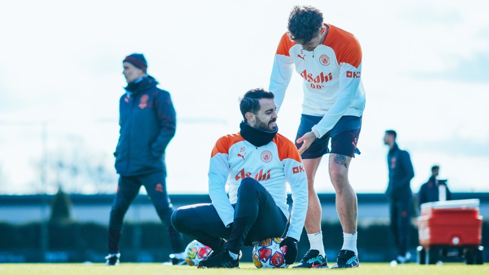 DYNAMIC DUO : Bernardo Silva gets a helping hand from John Stones