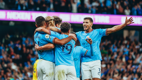 HAT-TRICK HERO: Haaland feels the love.