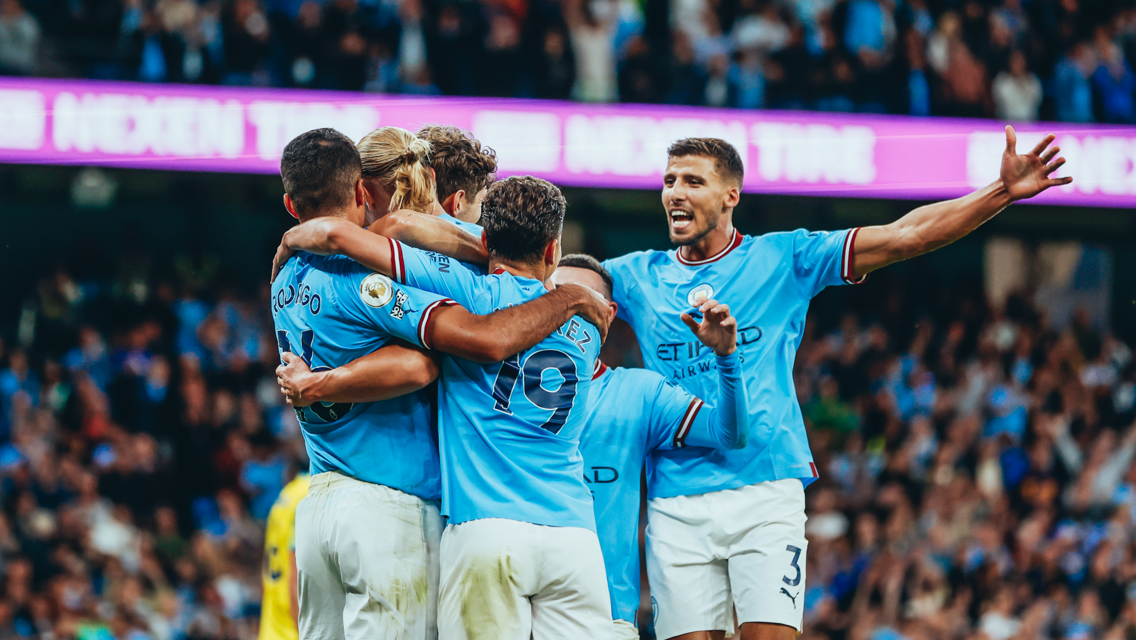 HAT-TRICK HERO: Haaland feels the love.