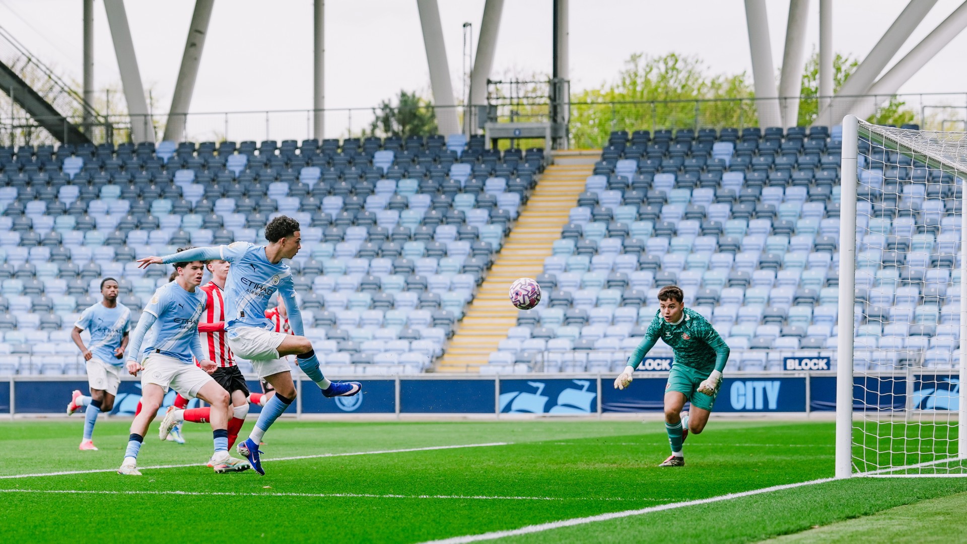 FANTASTIC FOUR : Kylan Midwood scores City's fourth of the afternoon. 