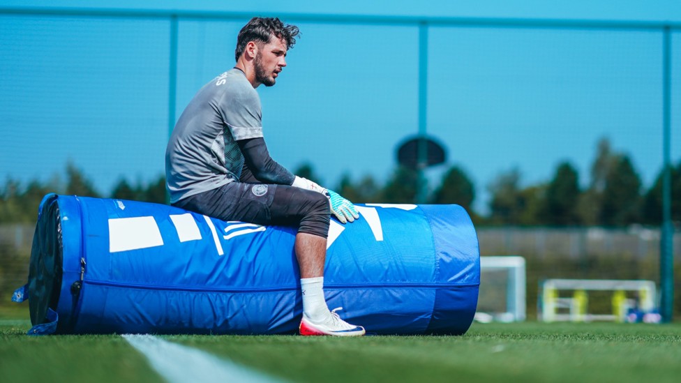 TAKING A BREATHER : James Trafford relaxes