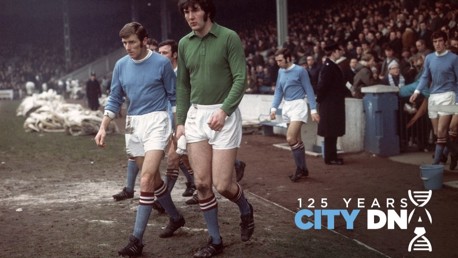 LEADER: Tony and Big Joe Corrigan emerge after the break against Ipswich Town