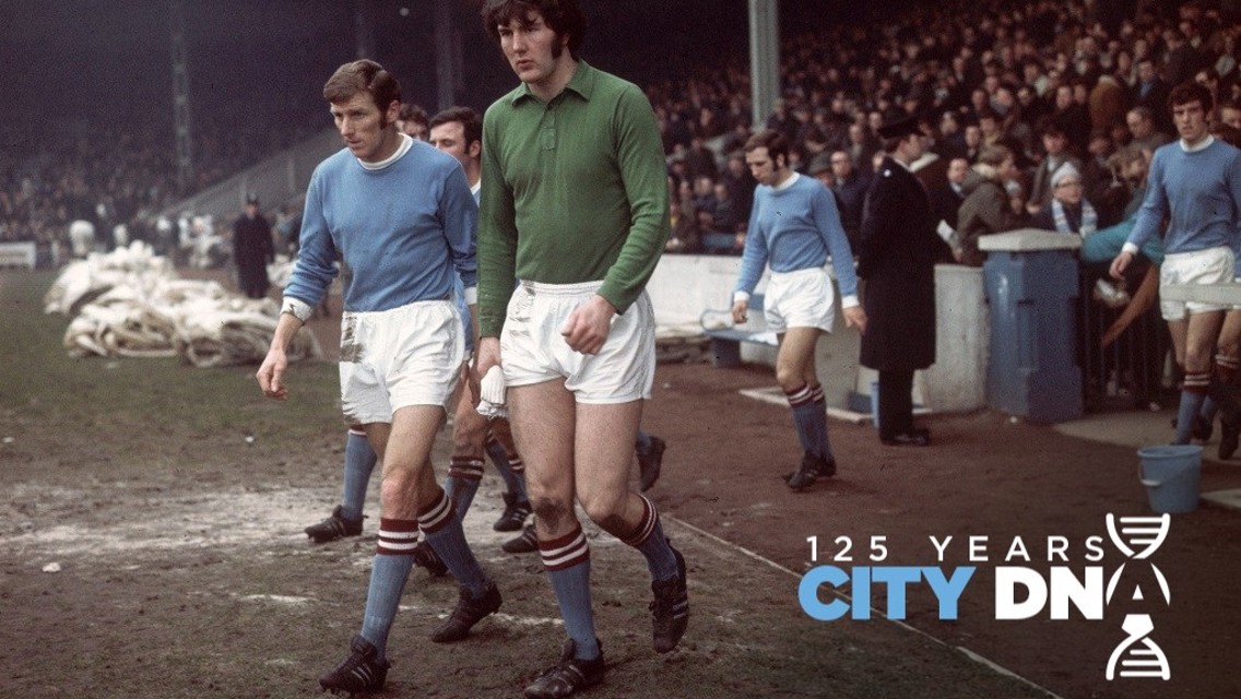 LEADER: Tony and Big Joe Corrigan emerge after the break against Ipswich Town