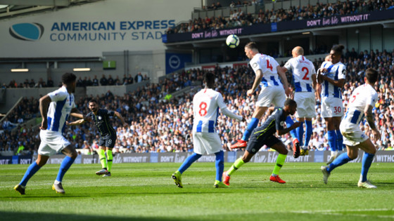 UP AND OVER: A sweet, sweet strike from Ilkay Gundogan.