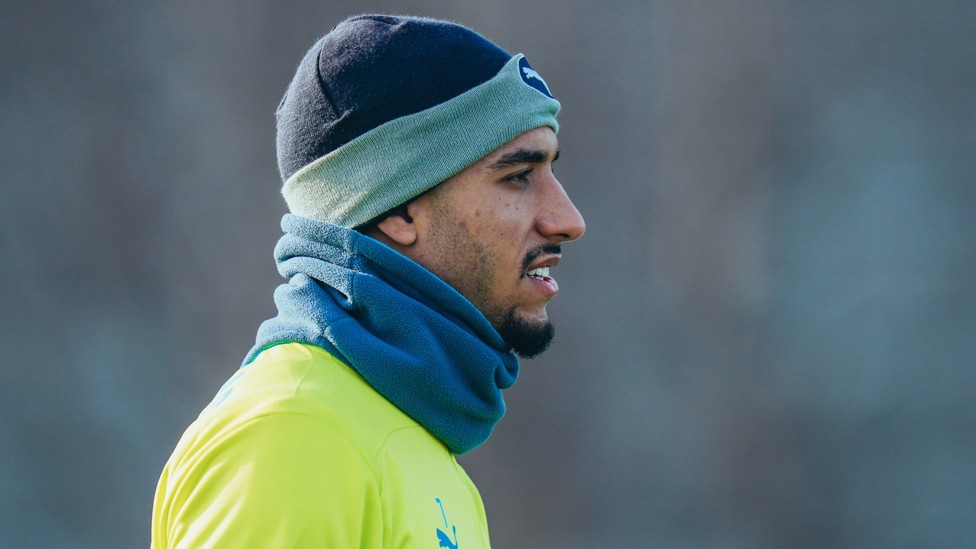 WRAPPED UP : Omar Marmoush gets used to the Manchester winter