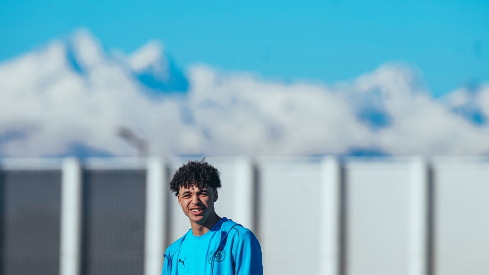 PERFECT SETTING : Max Alleyne checking out the scenery ahead of our UEFA Youth League clash with Juventus. 