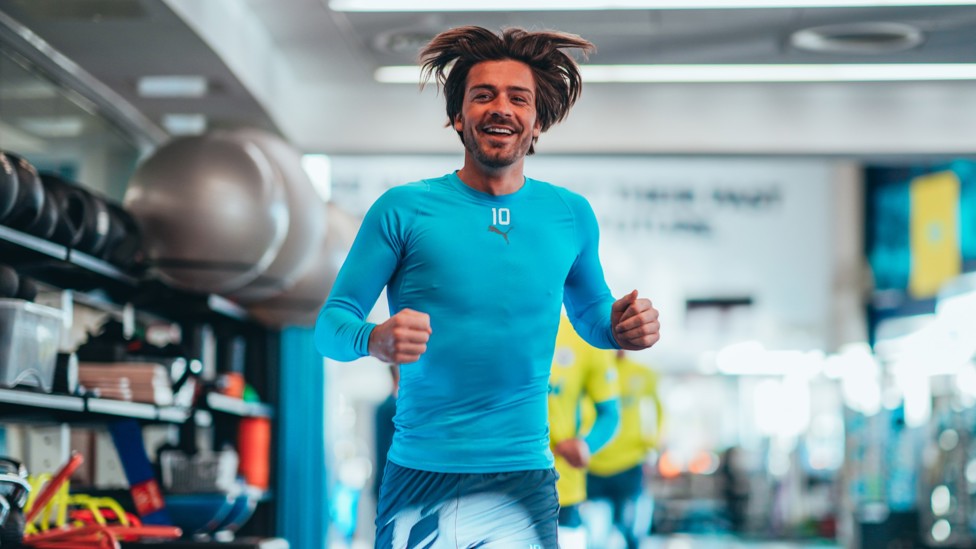 JUMPING JACK  : Grealish hard at work at the CFA. 