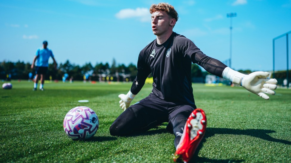 SUN AND SAVES : Jack Wint working hard in training. 