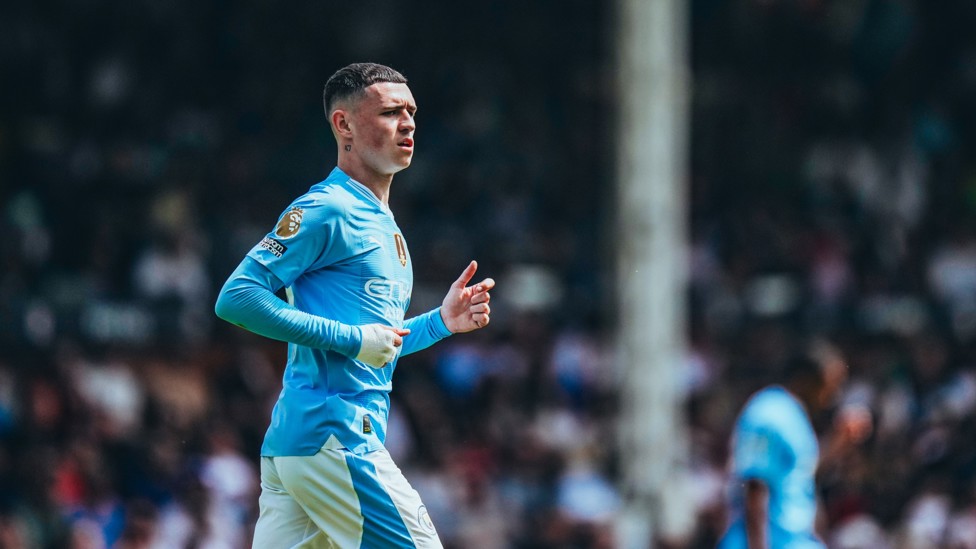 FANTASTIC PHIL  : Foden looking to stamp his authority on proceedings.