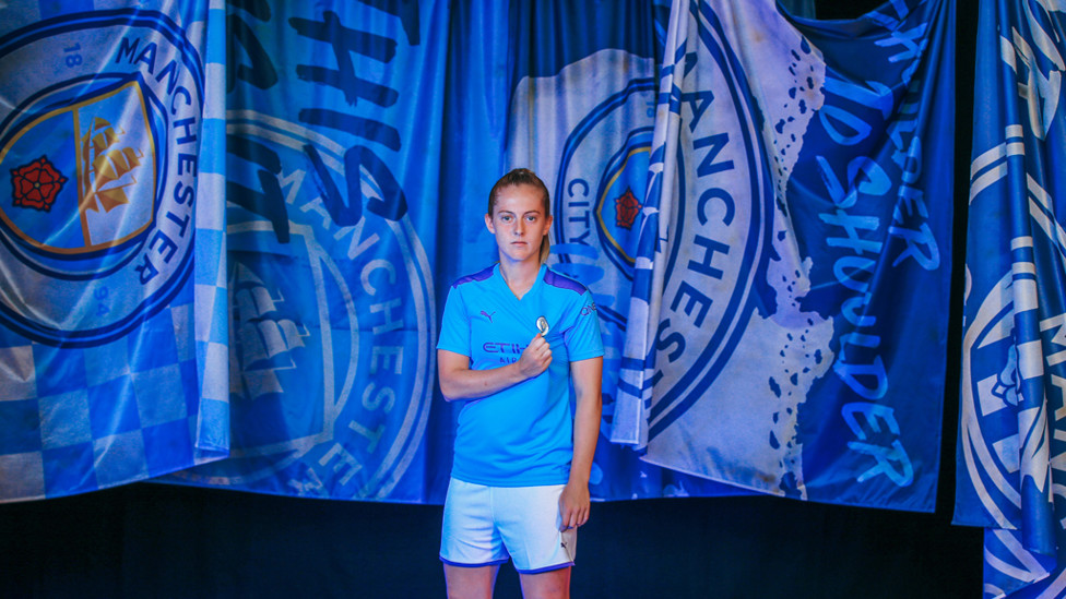 BADGE OF HONOUR : Lifelong City fan Keira Walsh says she can't wait to tackle United this weekend