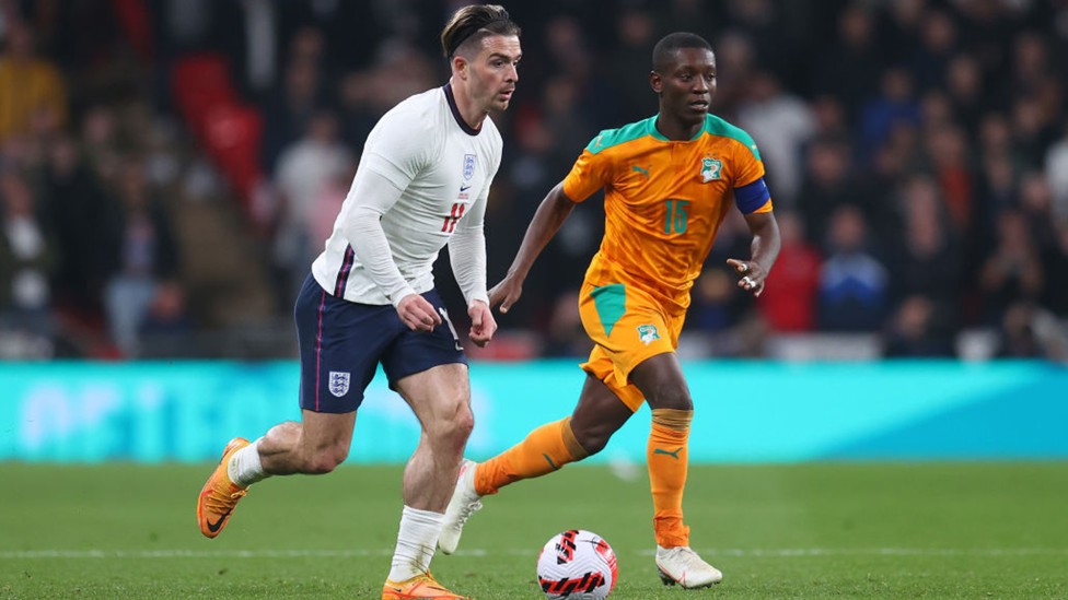 ACTION MAN: Jack Grealish presses forward for England