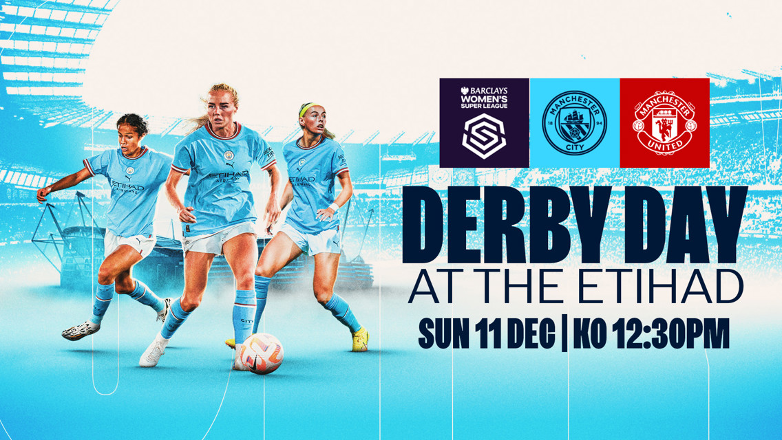Manchester Women's Derby at the Etihad Stadium Banner