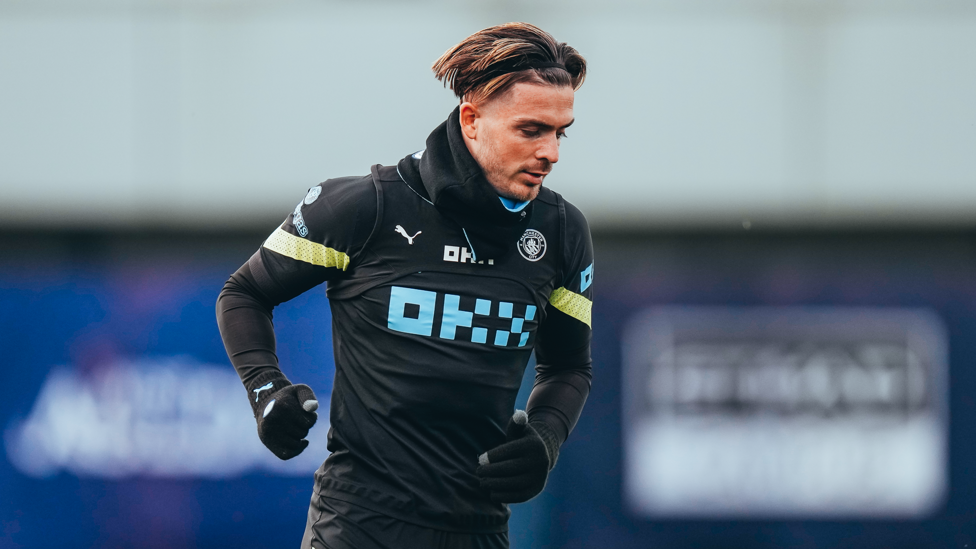 HEAD DOWN : Jack Grealish working hard