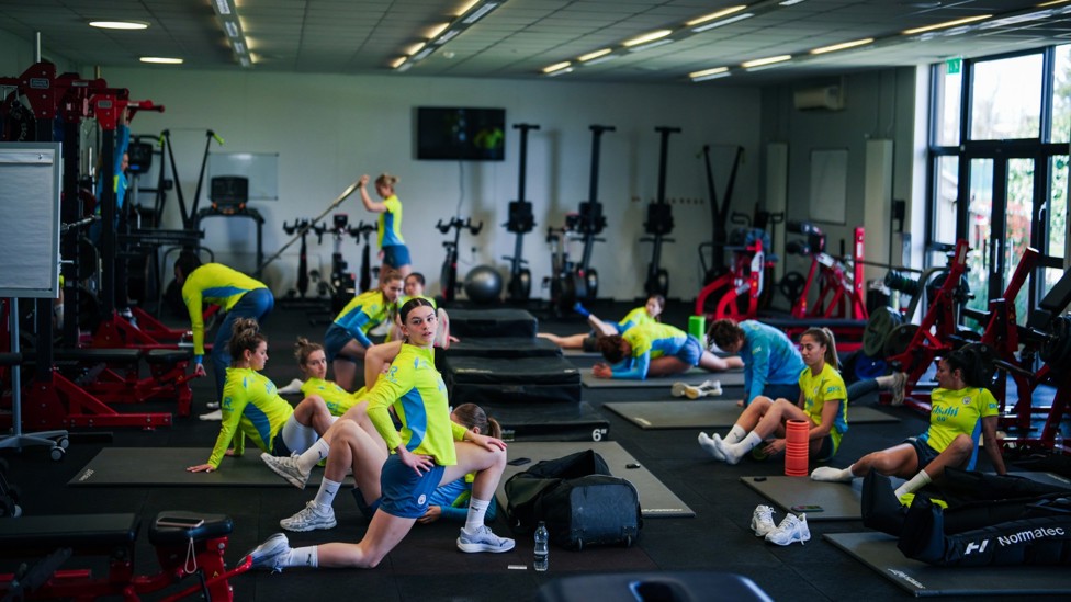 SQUAD GOALS : The team hard at work in the gym