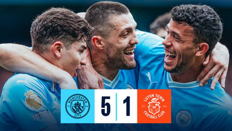 City 5-1 Luton Town: Cuplikan singkat