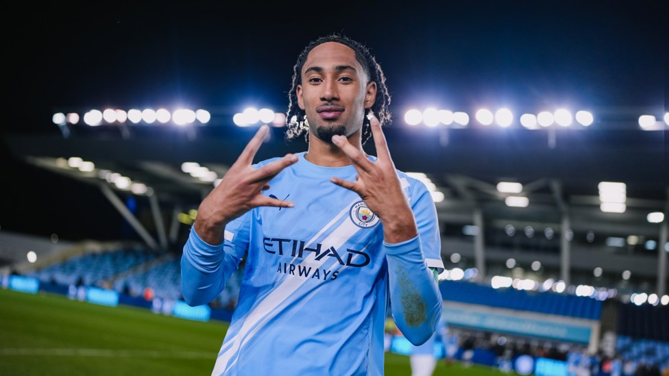 STRIKE A POSE : Kaden Braithwaite celebrates our semi-final win.