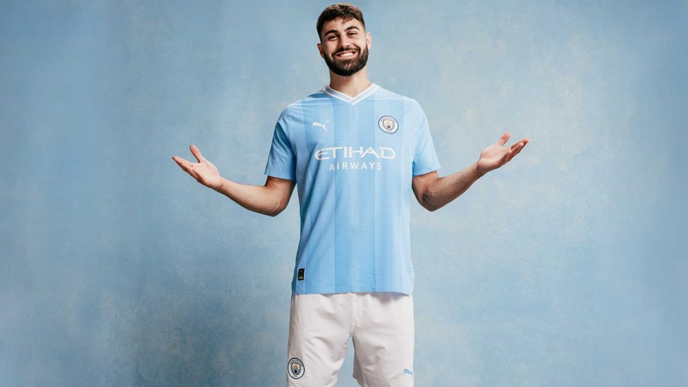 WELCOME TO CITY : Josko poses for the cameras on his first day at the Club.