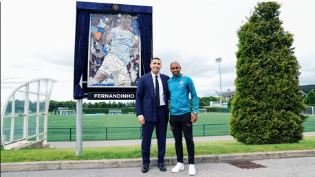 Tributes to Fernandinho unveiled at the City Football Academy ahead of midfielder’s final game