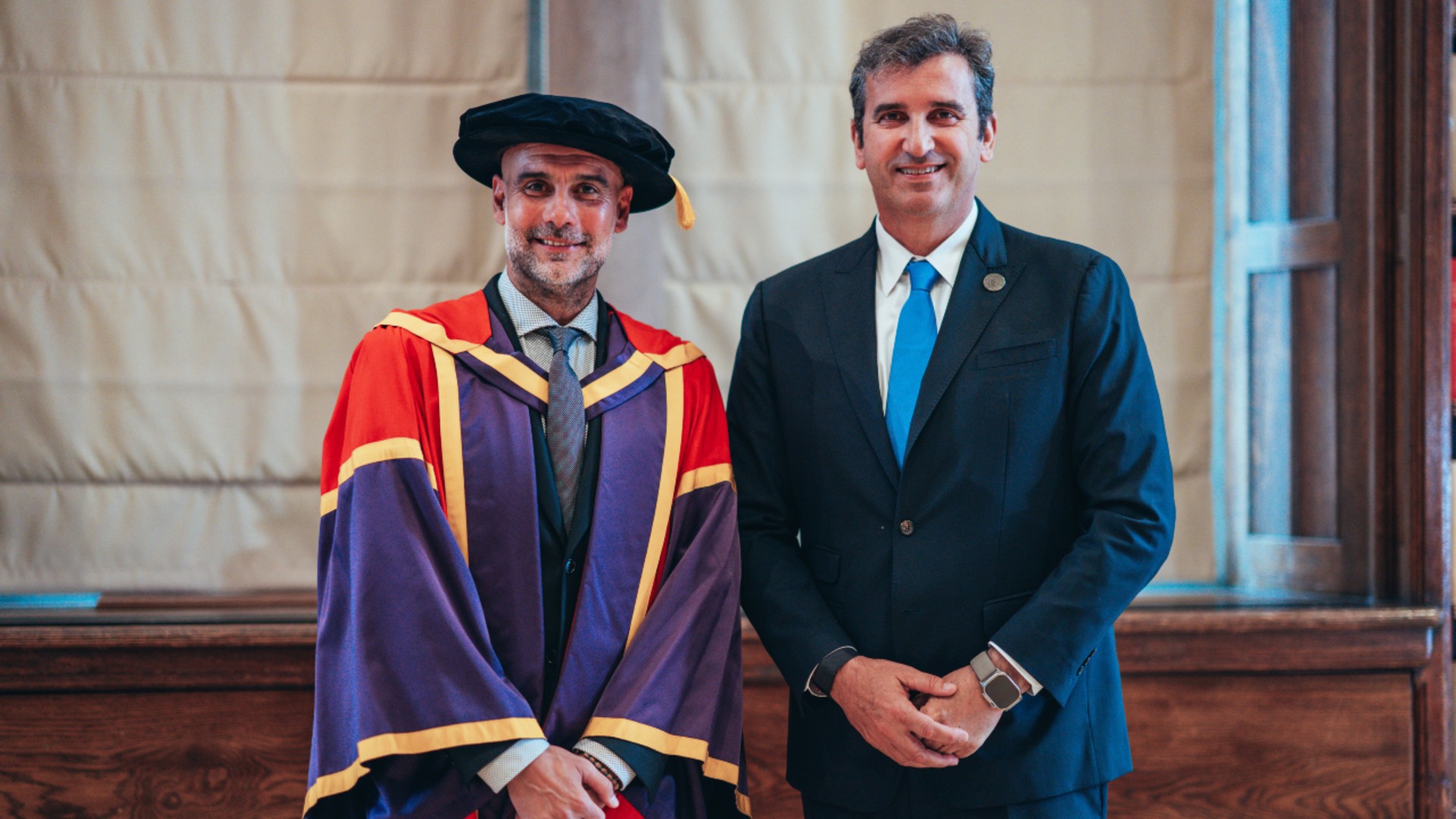 DAY TO REMEMBER: CEO Ferran Soriano was also present to see Pep receive his honorary degree.