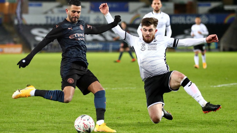 WING WIZARD: Riyad Mahrez whips a ball into the box