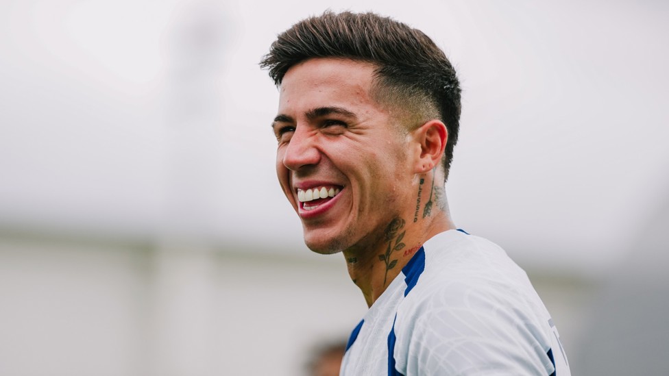 ALL SMILES : Enzo Fernández ahead of his first Manchester derby