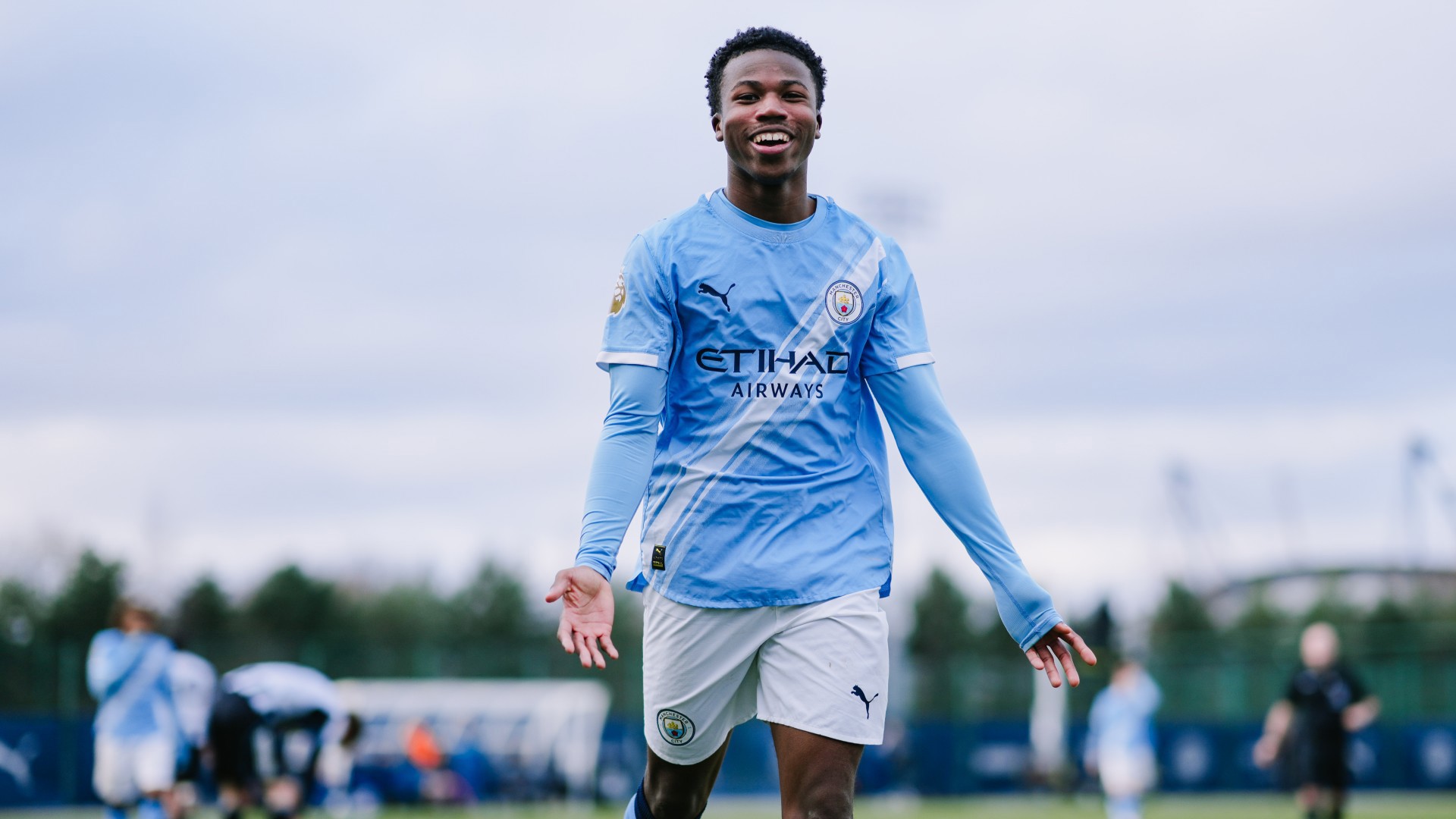 TIMES TWO  : Christian Dunbar-McDonald celebrates his second of the afternoon.