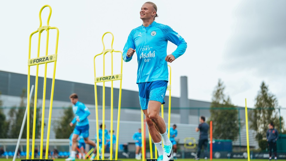 STANDING TALL : Haaland on the move
