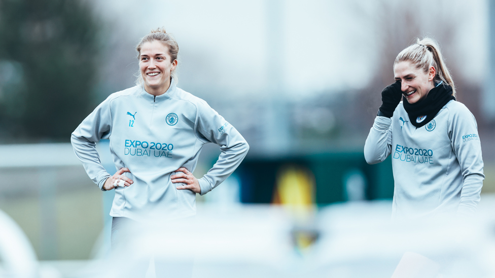 ALL SMILES : Filippa Angeldahl and Laura Coombs have some fun