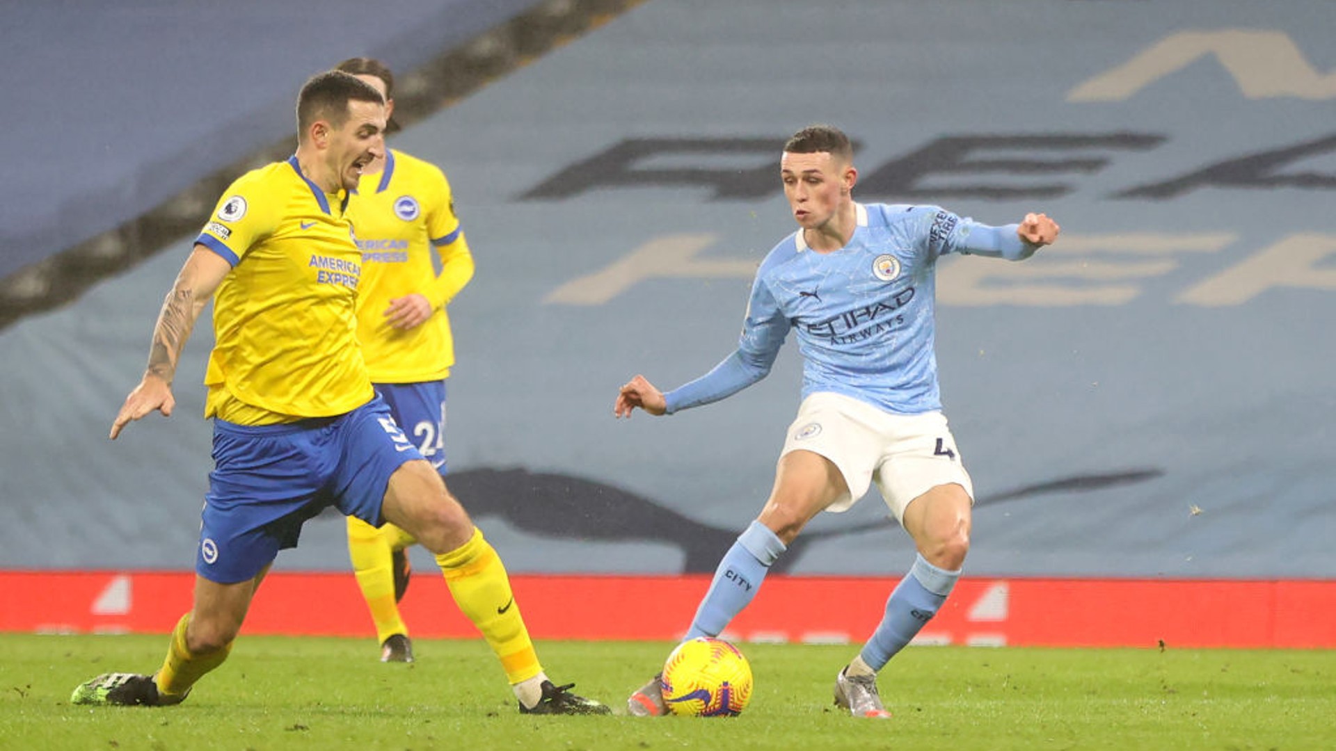 ON THE MARK: Phil Foden broke the deadlock in our win against Brighton at the Etihad last term