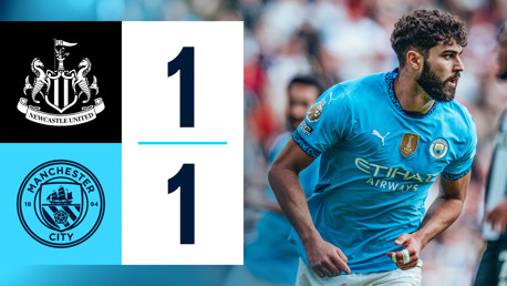 Newcastle 1-1 City: resumen breve