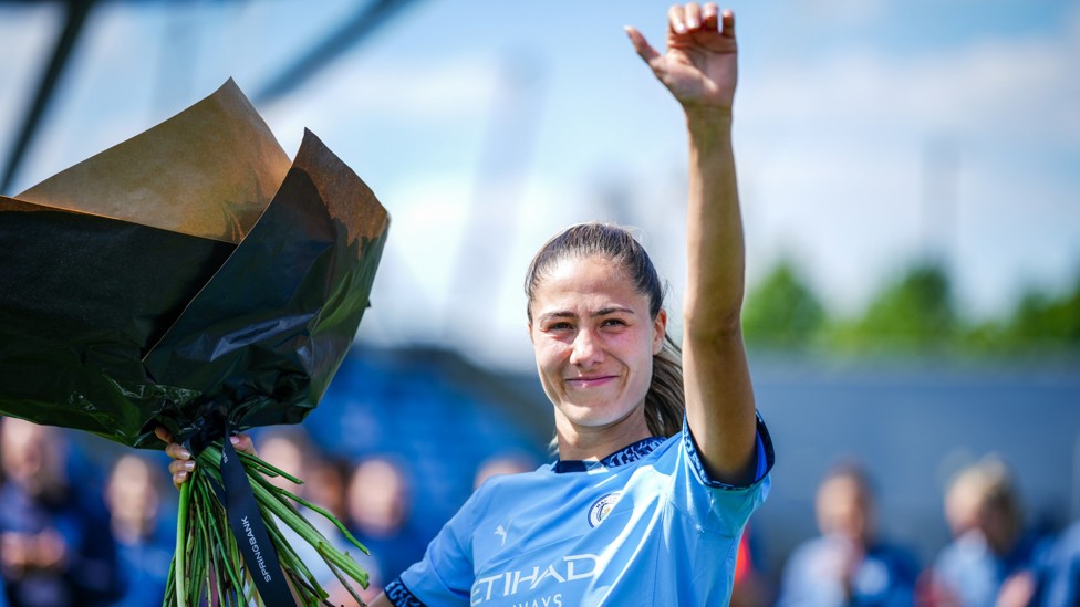 FOND FAREWELL : An emotional goodbye as the news of Laia’s departure was confirmed on the final day against Crystal Palace